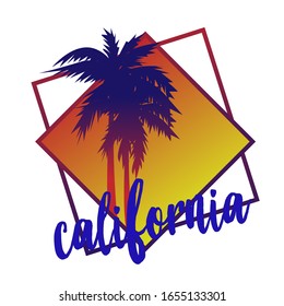 california slogan t shirt design illustratio