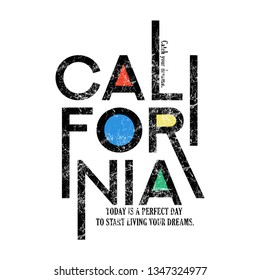 california slogan for T-shirt printing design and various jobs, Vector.