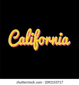 California  slogan for T-shirt printing design and various jobs, typography, vector.