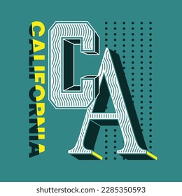 California slogan typography tee shirt design.Clothing,t shirt,apparel and other uses.Vector print, typography, poster.