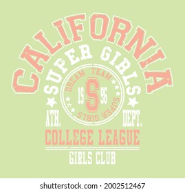 California slogan vector illustration for t-shirt and other uses