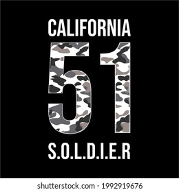 California Soldier 51 Simple, Modern, Vintage Fashion, Commercial Use