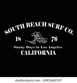 California , south beach Slogan graphic for t-shirt