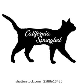 California Spangled. cat silhouette, cat, cat breeds, logo, vector, silhouette,  animal, illustration, icon, sign, design, black, symbol, pet, love
