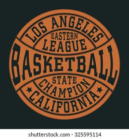 California sport basket ball typography, t-shirt graphics, vectors