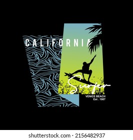 California sport surf typography, t-shirt graphics, vectors.