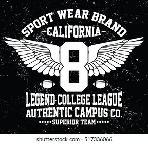 California sport wear brand  typography, t-shirt graphics, vectors