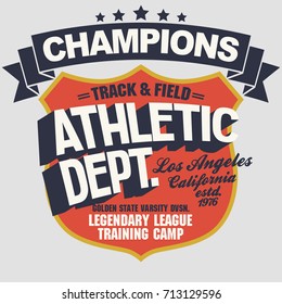 California Sport wear typography emblem, t-shirt stamp graphics, tee print, athletic apparel design