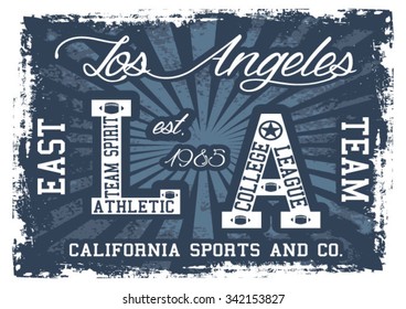 California Sports vector print and varsity. For t-shirt or other uses in vector.