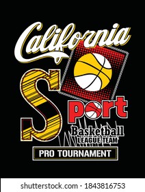 California Sport.Vintage and typography design in vector illustration.Clothing,t-shirt,apparel and other uses.Abstract design with the grunge and denim style.Eps10