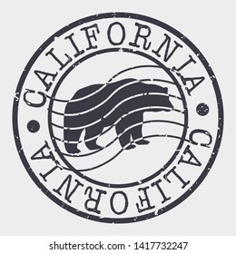 California Stamp. Bear Silhouette Seal. Round Design. Vector Icon. Design Retro Insignia.