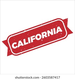 California stamp icon grunge distressed style