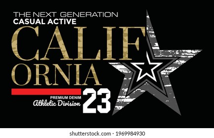 California Star Modern typography design in vector illustration.Clothing,t-shirt,apparel and other uses.