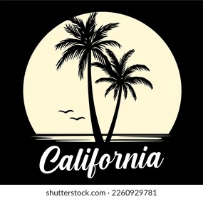 California state with black background 