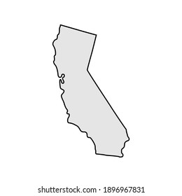 California state borders, United States of America. California border map. Political borders of the  USA California state. Vector illustration.