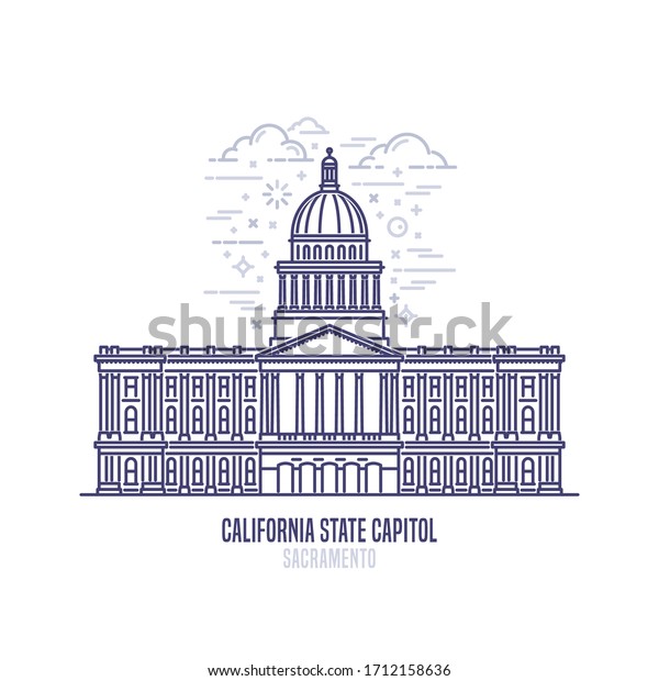 California State Capitol Located City Sacramento Stock Vector (royalty 