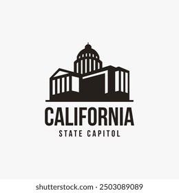 Icono del Vector del logotipo del Capitolio del estado de California en el fondo blanco