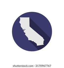 California state circle map with long shadow