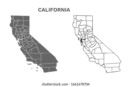 California State County Map Vector Illustration 