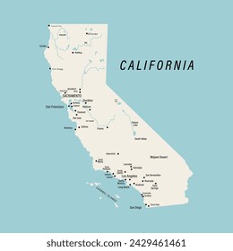 California State And County Map Vector Design.