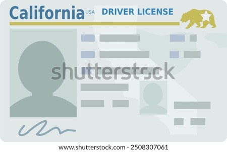 California state driver's license in flat design style (cut out)