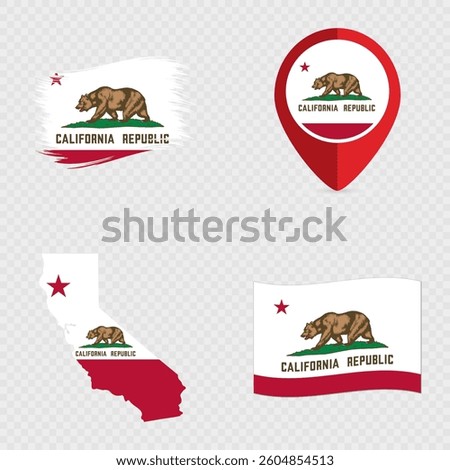 California State Flag Icon Set.