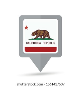 California state flag map icon. Vector illustration.