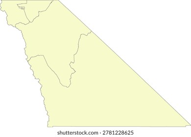 California State Inyo County vector Census Tract polygon based on Tiger 2020 Census Data