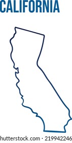 California state isolated linear blue gradient map