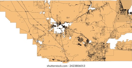 Mapa del condado de Kern, estado de California, con Zoning 2023