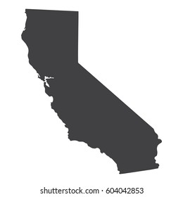 California state map in black on a white background. Vector illustration