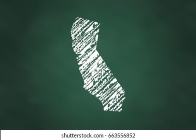 California State Map Chalk Style