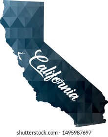 California State Map. Geometric polygon map.