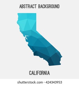 California state map in geometric polygonal style.Abstract tessellation,modern design background. Vector illustration EPS8