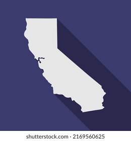 California state map with long shadow