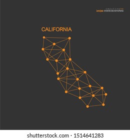 California  State map on white background - Vector illustration.