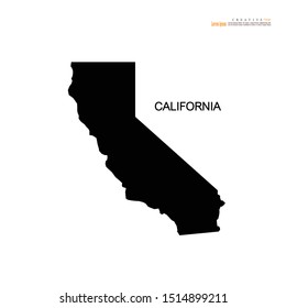 California  State map on white background - Vector illustration.