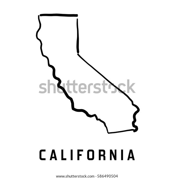 California State Map Outline Smooth Simplified Stock Vector Royalty Free 586490504