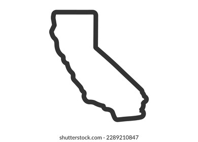 California state map. US state map. California outline symbol. Vector illustration