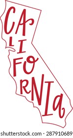 California State Outline And Hand-lettering
