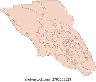 California State Sonoma County vector Census Tract polygon based on Tiger 2020 Census Data