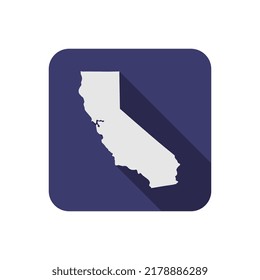 California state square map with long shadow
