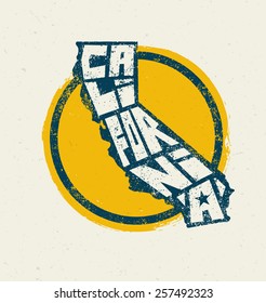 California State T-shirt Print Vector Concept. Creative Lettering Design Element