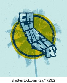 California State T-shirt Print Vector Concept. Creative Lettering Design Element