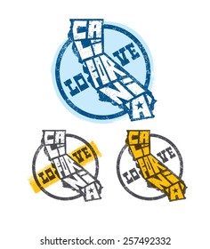 California State T-shirt Print Vector Concept. Creative Lettering Design Element