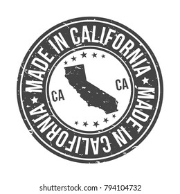 California State USA Quality Original Stamp Design Vector Art Tourism Souvenir Round Seal Badge.