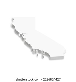 Kalifornien, Bundesstaat USA - weiße Vektorgrafik 3D Landschaft.