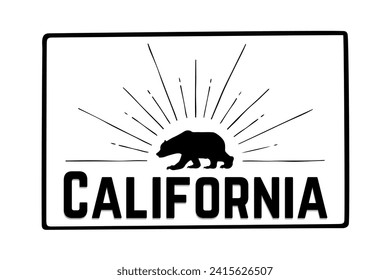 California state, Western United States. Icons with typography Design