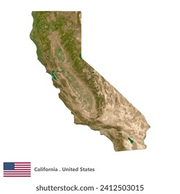 California, States of America Topographic Map (EPS)