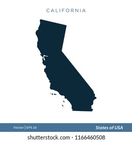 California - States of US Map Icon Vector Template Illustration Design. Vector EPS 10.